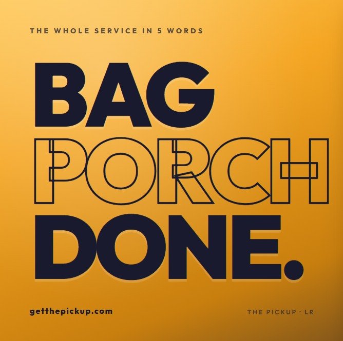 Three words. The whole service.
Bag your clothes. Set them on the porch. We deliver to a local charity same day and text you the receipt.
You don't even have to be home.
That's it. That's The Pickup.
📍Little Rock, AR
🔗 getthepickup.com
#LittleRockA