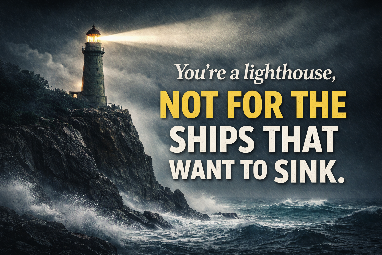 Not for the Ships That Want to Sink