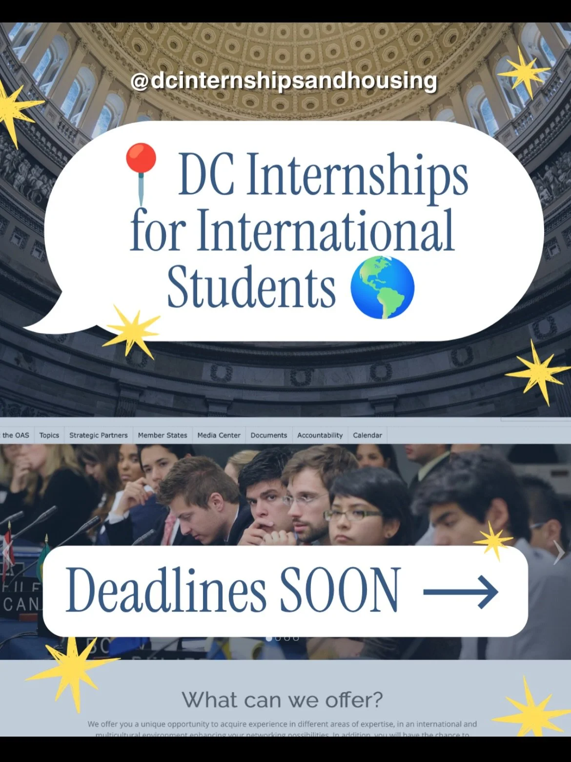 👇 This was HIGHLY requested&hellip; and there&rsquo;s great news! 🌎

Did you know that the IDB in Washington DC has 50+ internships listed RIGHT NOW?! In nearly every department/field of study. Plus: check out these other two places! 

💌 Need more