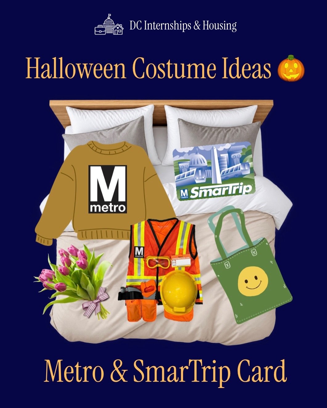 If you&rsquo;re interning in Washington DC, you might as well lean into the city for your costume 🐼👔🍁🏛️🚇

👻 Save this for costume inspo + send it to your DC roommate/intern bestie! Which one would you actually wear? 👇

#Halloween #DCInternship