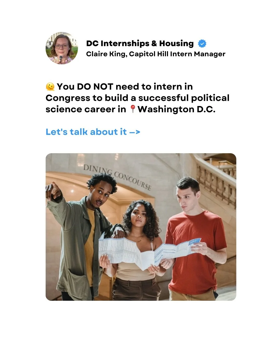 🚨 Unpopular opinion: you might be overlooking your future career - because you need to know more options!

If you&rsquo;re a political science major trying to break into📍Washington, D.C., I want you to know something: There&rsquo;s more than one wa