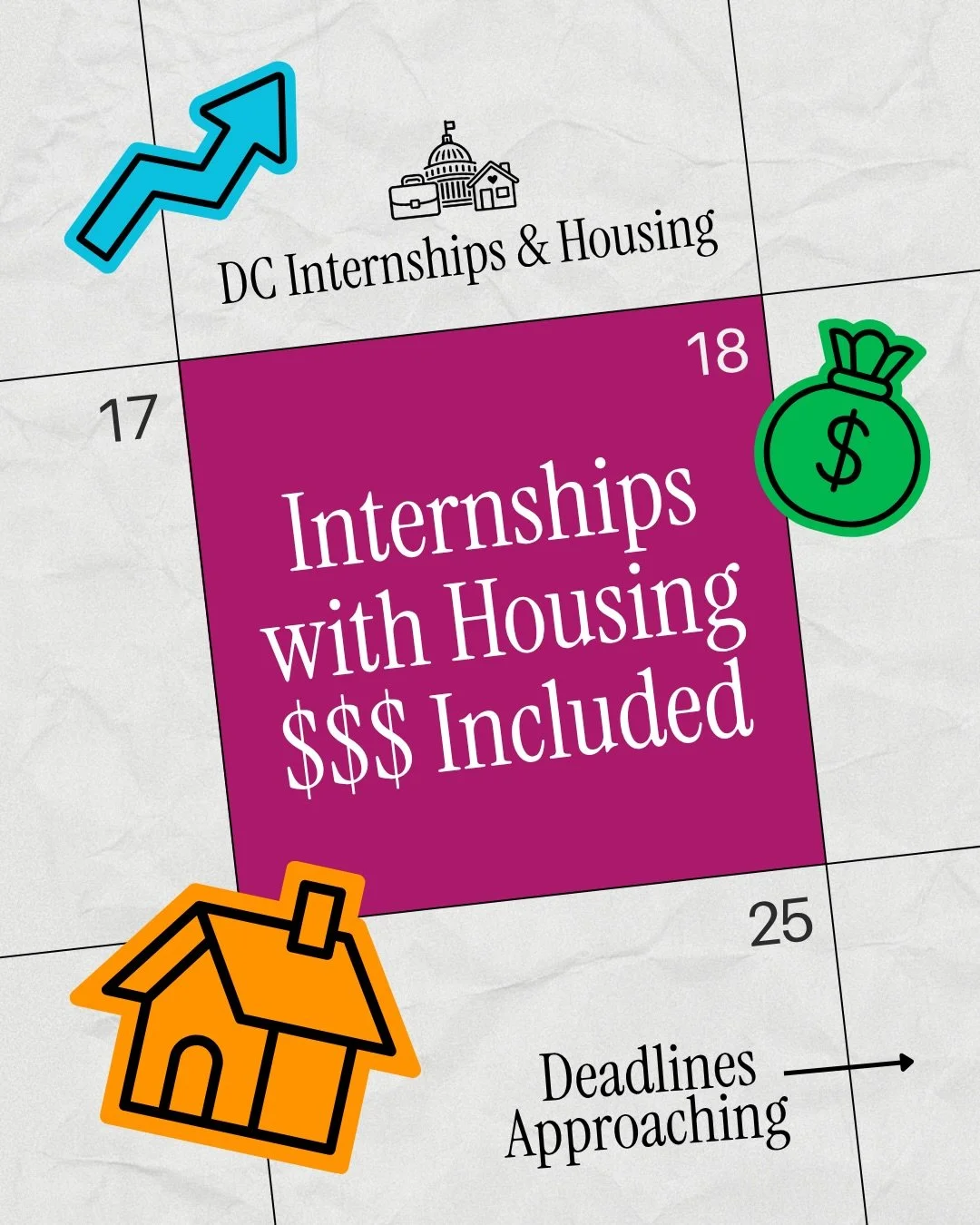 Nobody tells you the hardest part of a DC internship is finding somewhere to live 🙌 Apply to these opportunities &amp; get housing coverage:

➡️ Sound Exchange Summer Internship ($20 + $2,000 in housing help)
➡️ ASAS DC Animal Agricultural Policy in