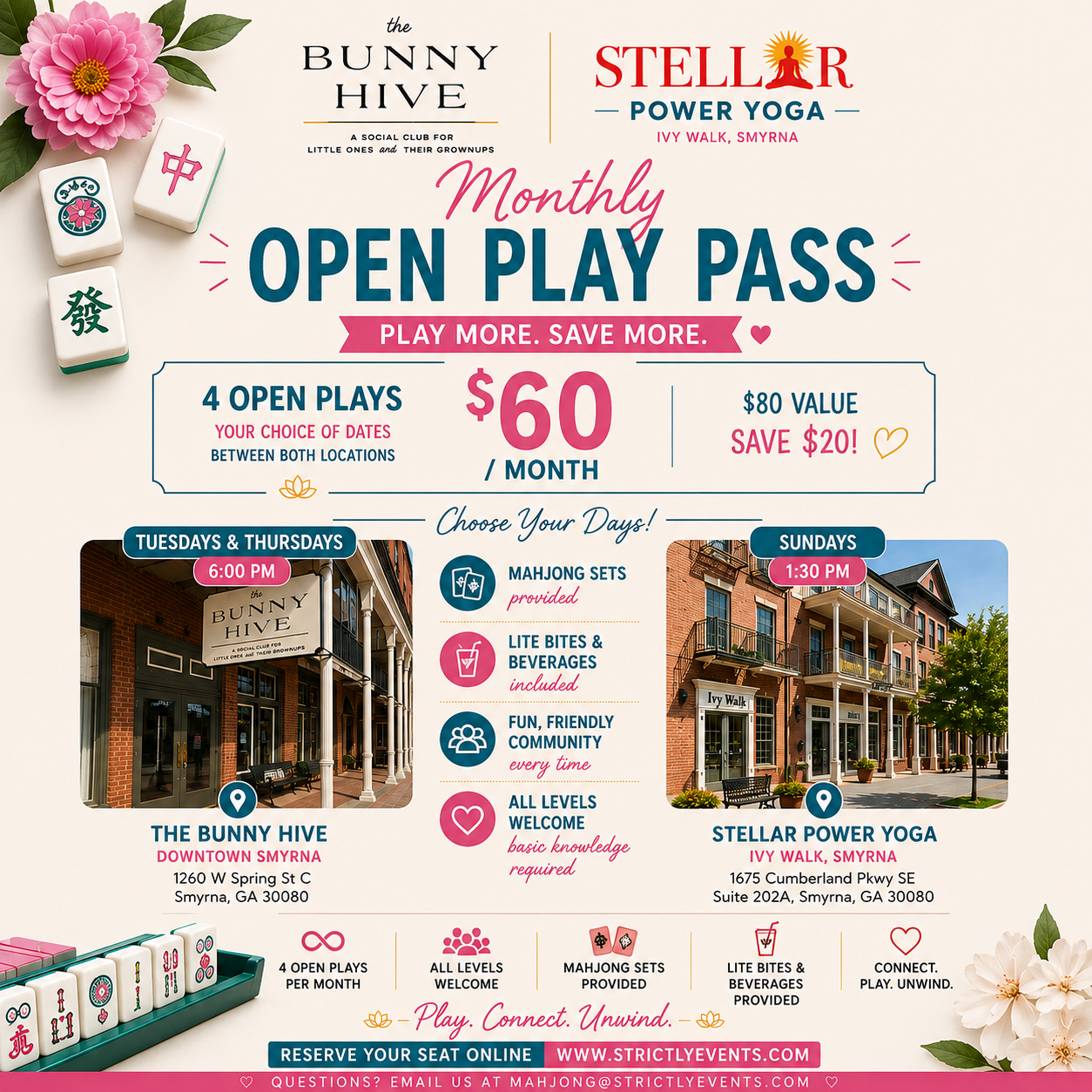 Monthly Pass - The Bunny Hive & Stellar Power Yoga