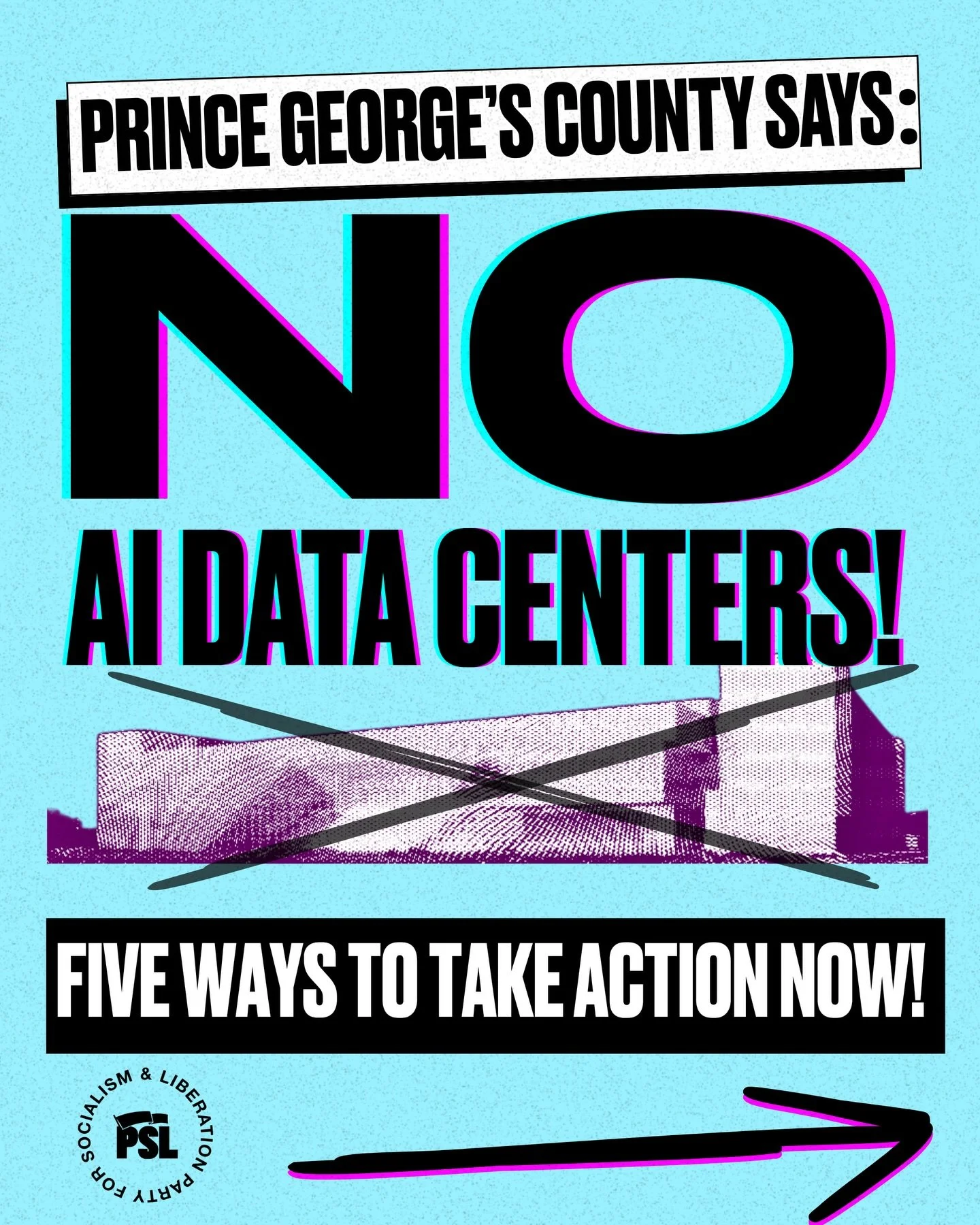 5 ways to take action to stop AI data centers from developing in Prince George&rsquo;s County!

Currently, the county has a moratorium on data center development until April 30th. County officials are working on legislation to regulate and zone data 