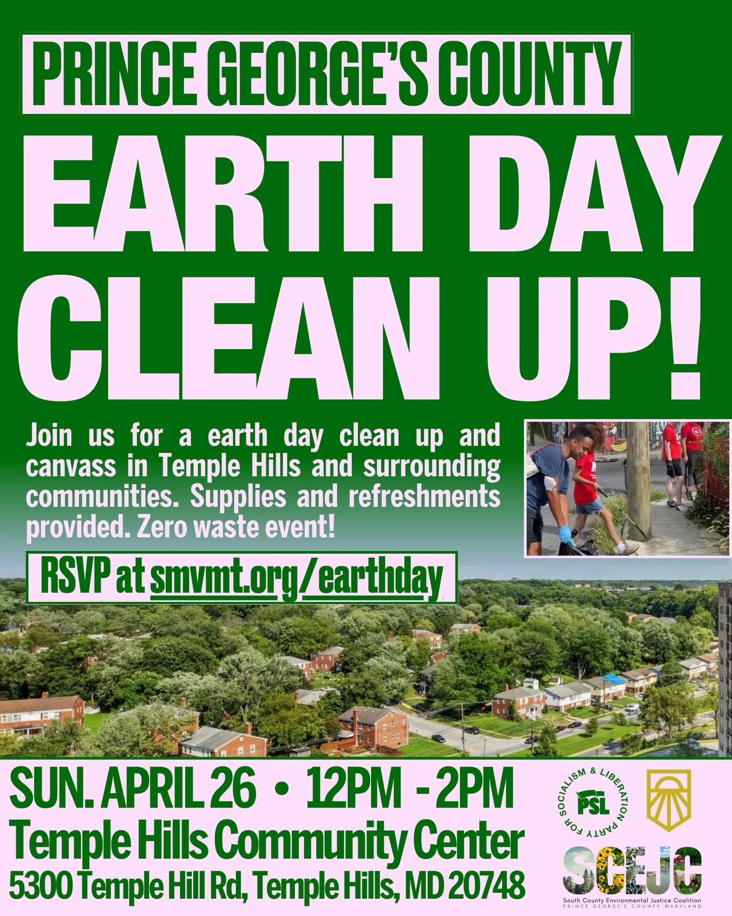 🌎Join us next Sunday for an Earth Day clean up! We&rsquo;ll meet in Temple Hills at the community center and pick up litter in the surrounding communities. 

We will also continue to canvass to spread our message against hyperscale AI data centers i