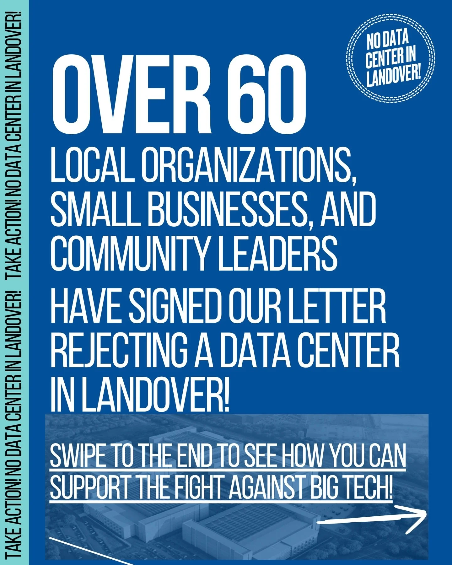 Across Prince George&rsquo;s County, 62 different organizations, institutions, elected officials, and local businesses signed this community-drafted letter that makes it clear: we demand no Landover data center! 

Our community is united in this figh