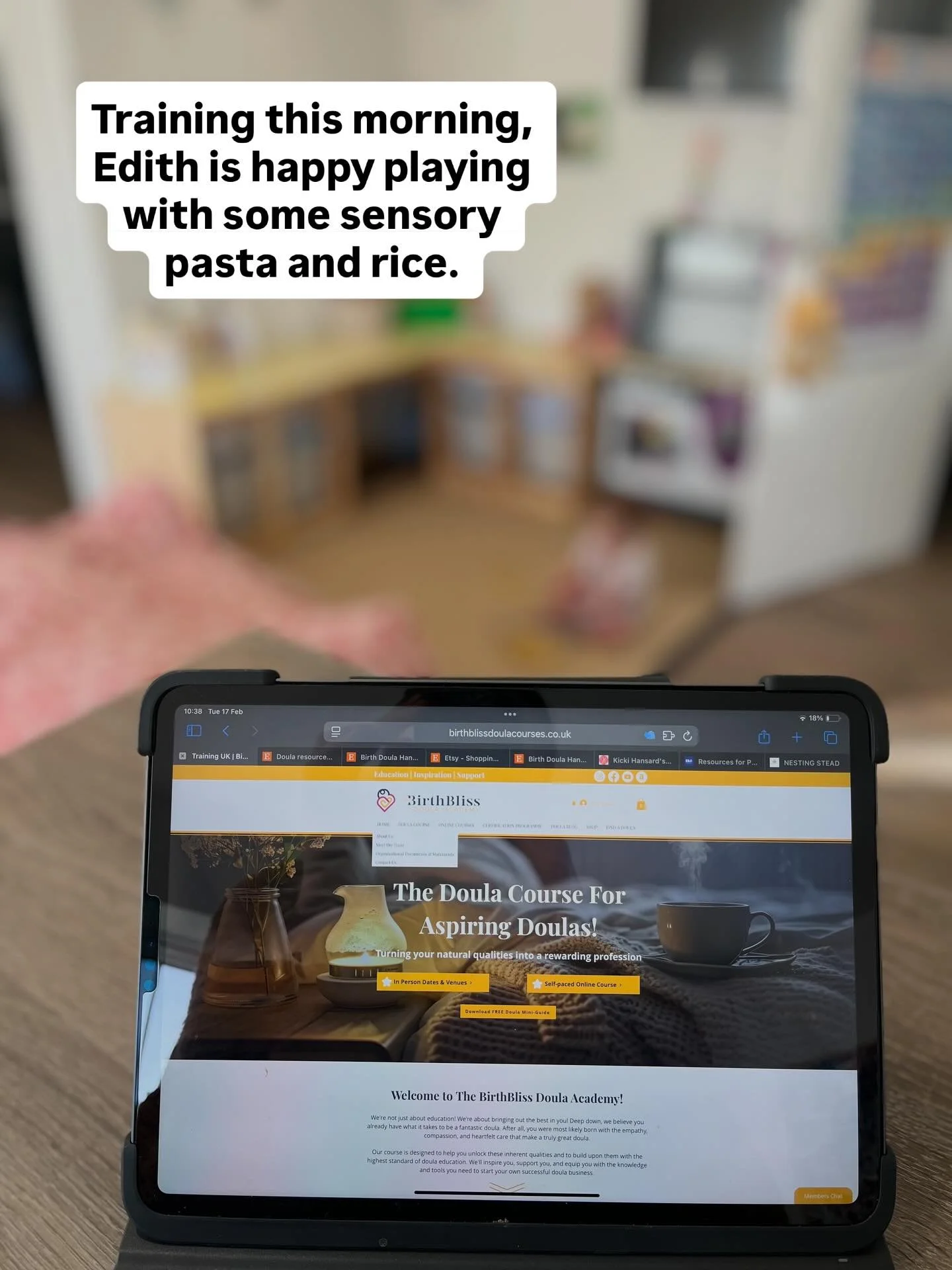 More training this morning. I&rsquo;ve loved working through my course. @birthblissacademy have allowed me to learn while still being present for my loved ones ❤️