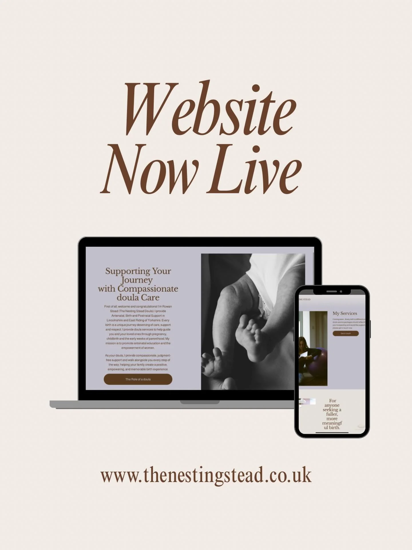 I&rsquo;m so excited to officially launch my brand new website for The Nesting Stead and to share it with you!⁣
⁣
This space has been thoughtfully created to reflect the heart of my doula work. ⁣
⁣
Link in my Bio - www.thenestingstead.co.uk⁣
⁣
If you