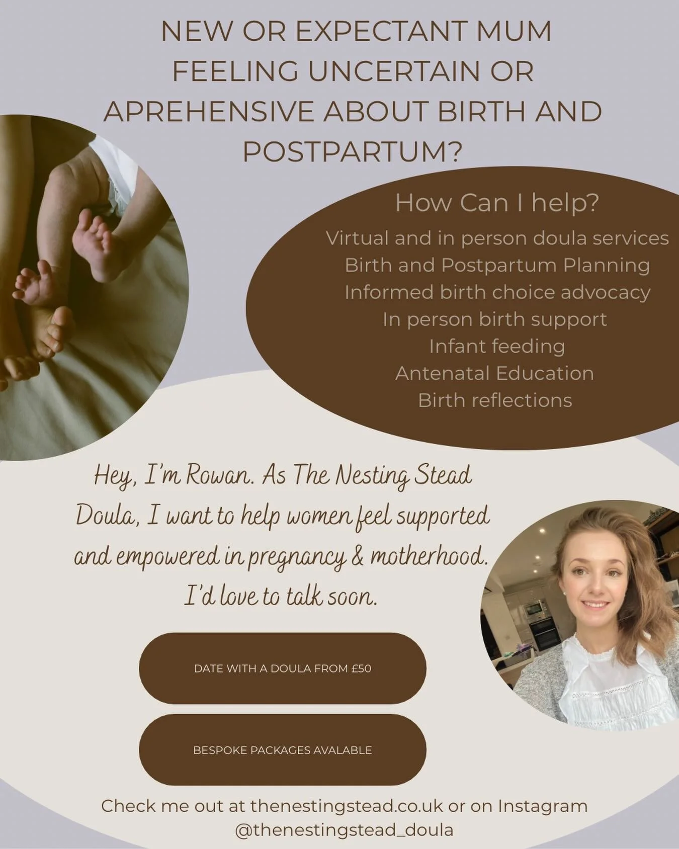 Pregnant and looking for support? 🤍

As a doula, I&rsquo;m here to help you feel calm, confident and empowered throughout your pregnancy, birth and postpartum journey.

You don&rsquo;t have to navigate this alone, I&rsquo;d be honoured to support yo