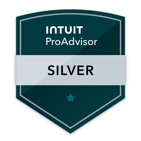 An award badge for Intuit ProAdvisor Silver level for Matthew Walz, Accountant, Walz & Co Accounting.