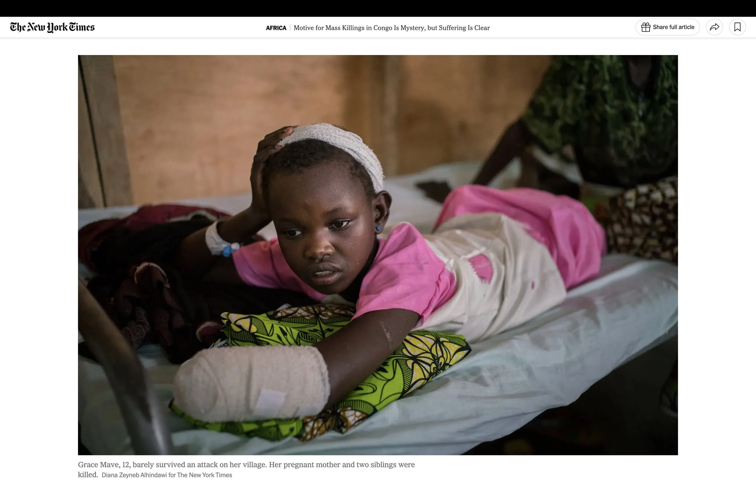 Motive for mass killings in Congo Is mystery, but suffering Is clear | The New York Times, Apr 28, 2018