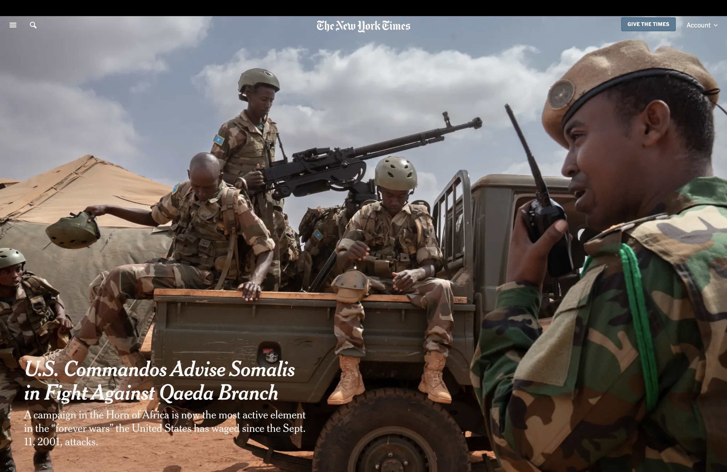 U.S. commandos advise Somalis in fight against Qaeda branch | The New York Times, Feb 27, 2023