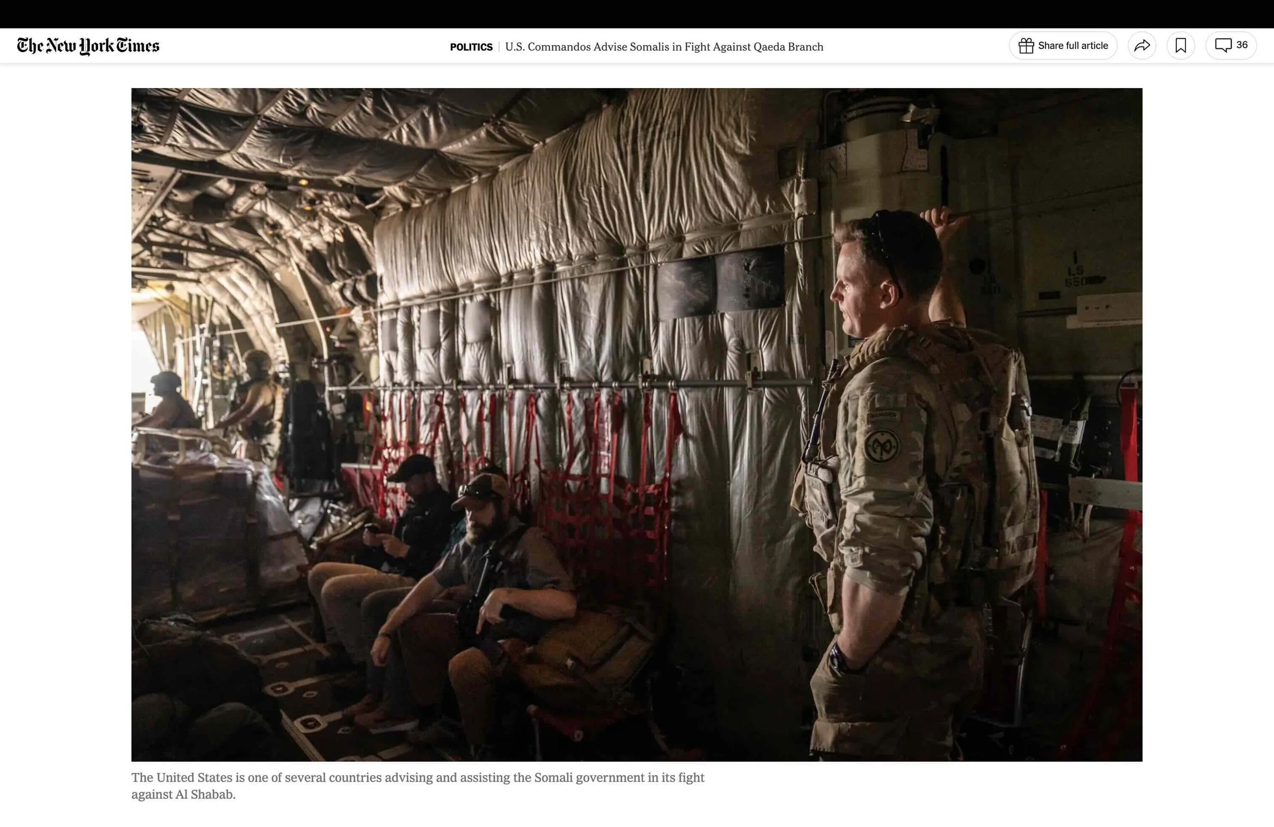 U.S. commandos advise Somalis in fight against Qaeda branch | The New York Times, Feb 27, 2023