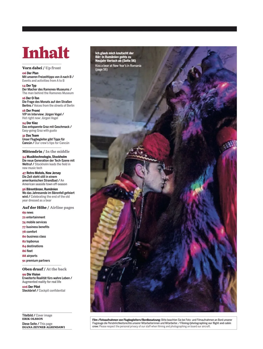 Da steppt der Bar (Follow the bear) | Airberlin Magazine, pages 56-64, Dec 2016