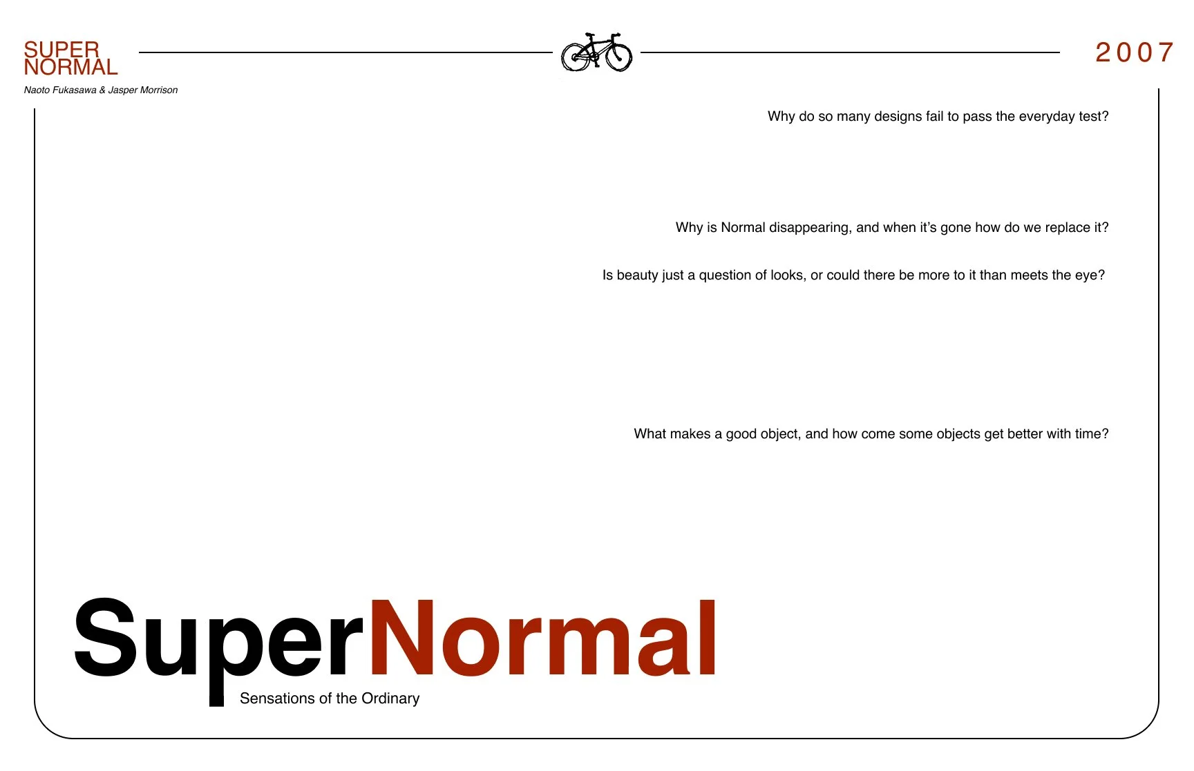 "Book to Website" Design for Naoto Fukasawa and Jasper Morrison's "Super Normal" collection and book