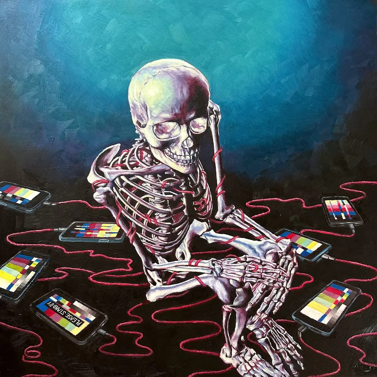 "ERROR"
20 x 20 in.,
Oil paint on wooden board.