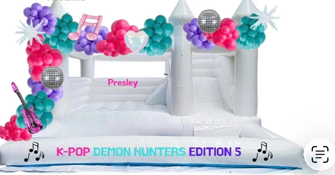 🚨 BOOKING FAST 🚨

Our bounce house rentals are officially in HIGH demand and dates are filling quicker than we expected 👀

This isn&rsquo;t just a bounce house&hellip; this is a full ✨statement setup✨
🎈 Custom balloon garland
🎤 Personalized deta