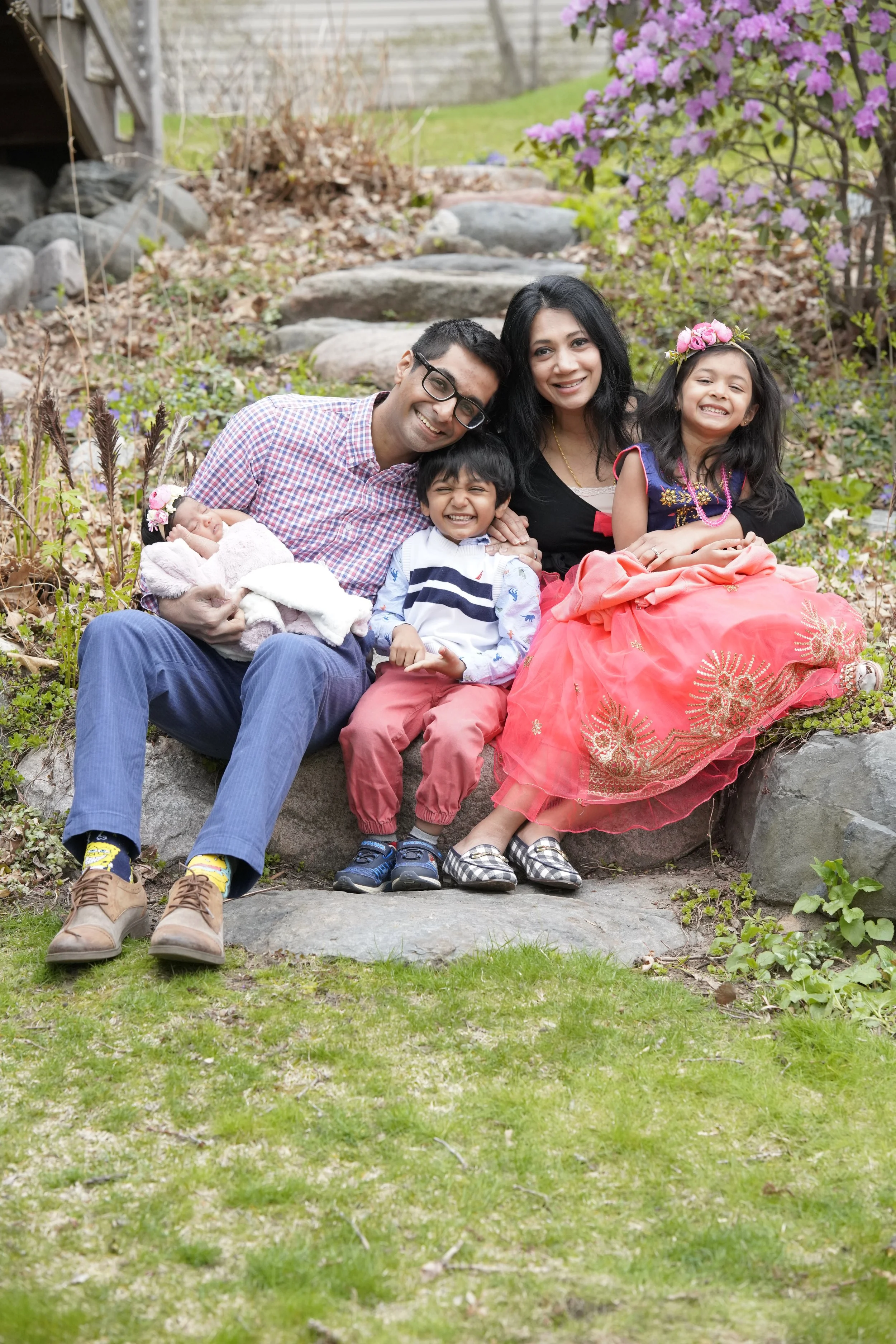 Krish with his family on Anderson Lakes in Eden Prairie