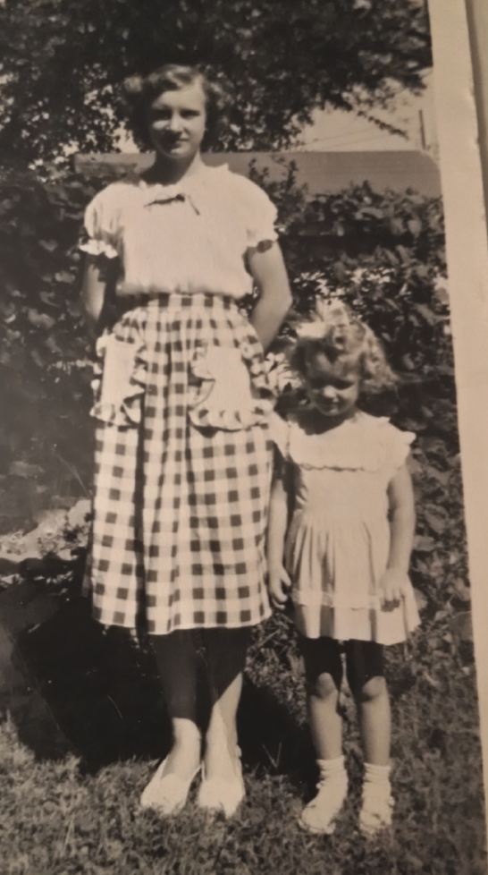 Elaine with her little sister (the author, Karen)