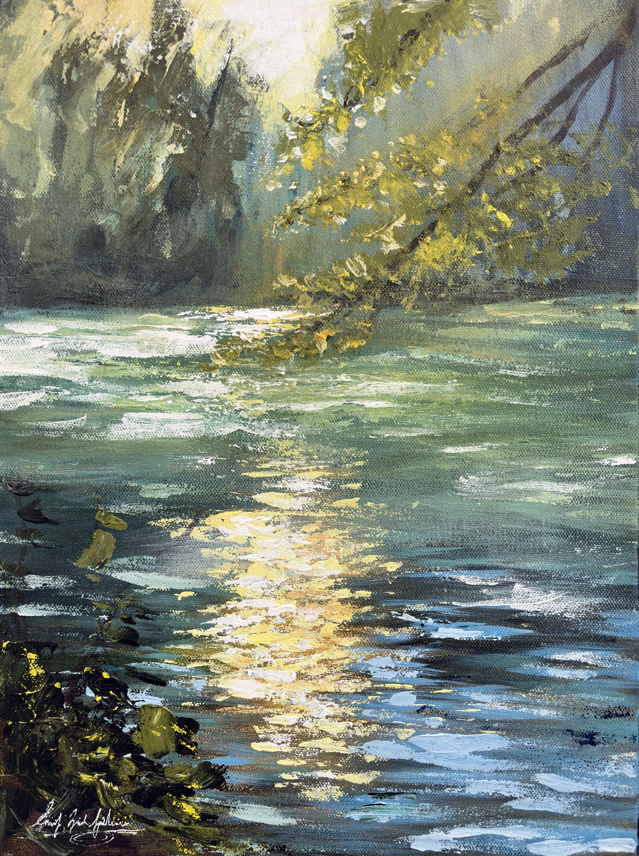 Shimmering lake fine art print