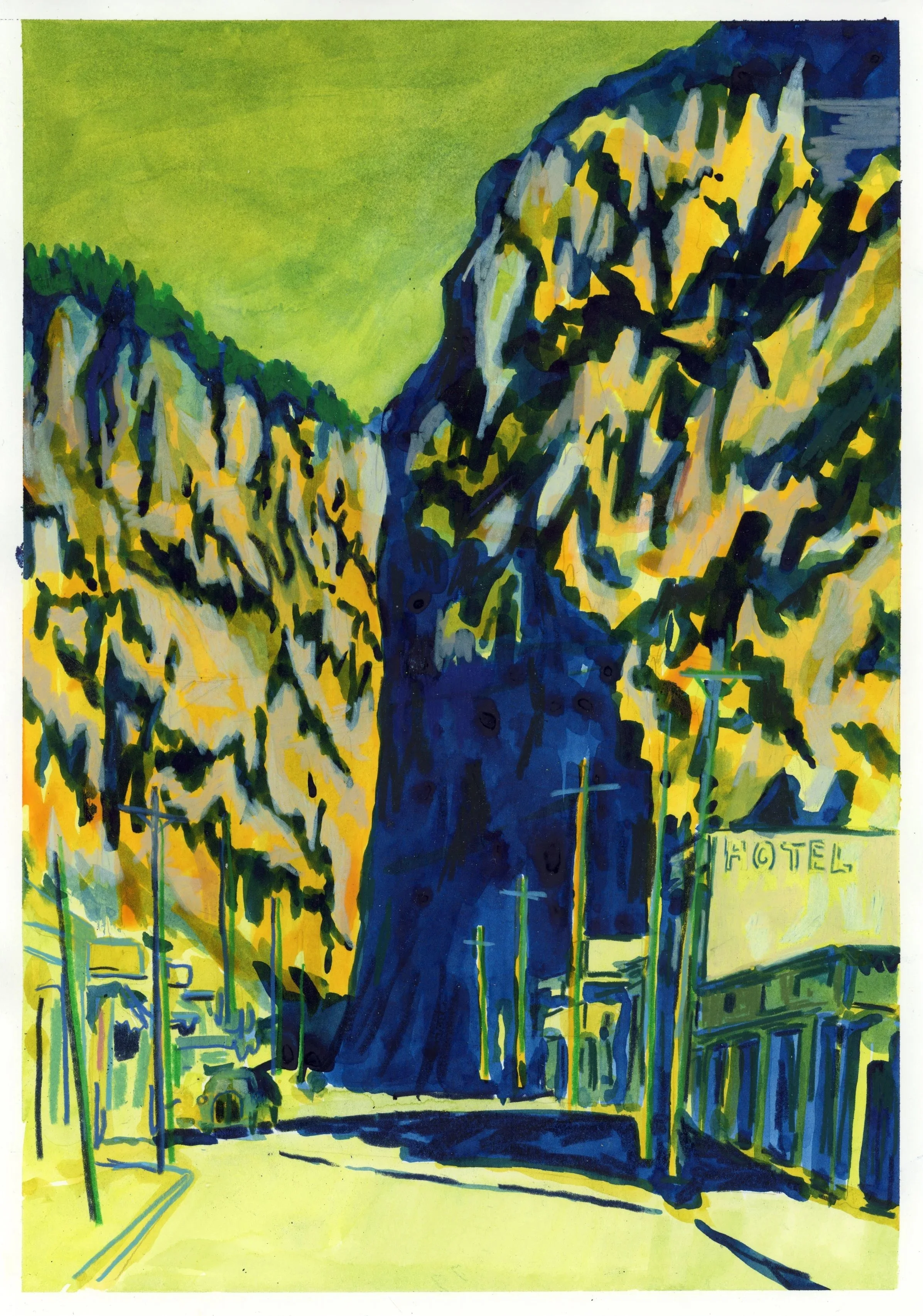 The Gate, mixed media on paper, 30 x 21 cm