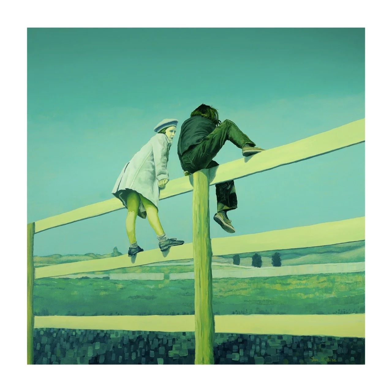 Crossing the Line / Two Girls on the Fence, 2025
