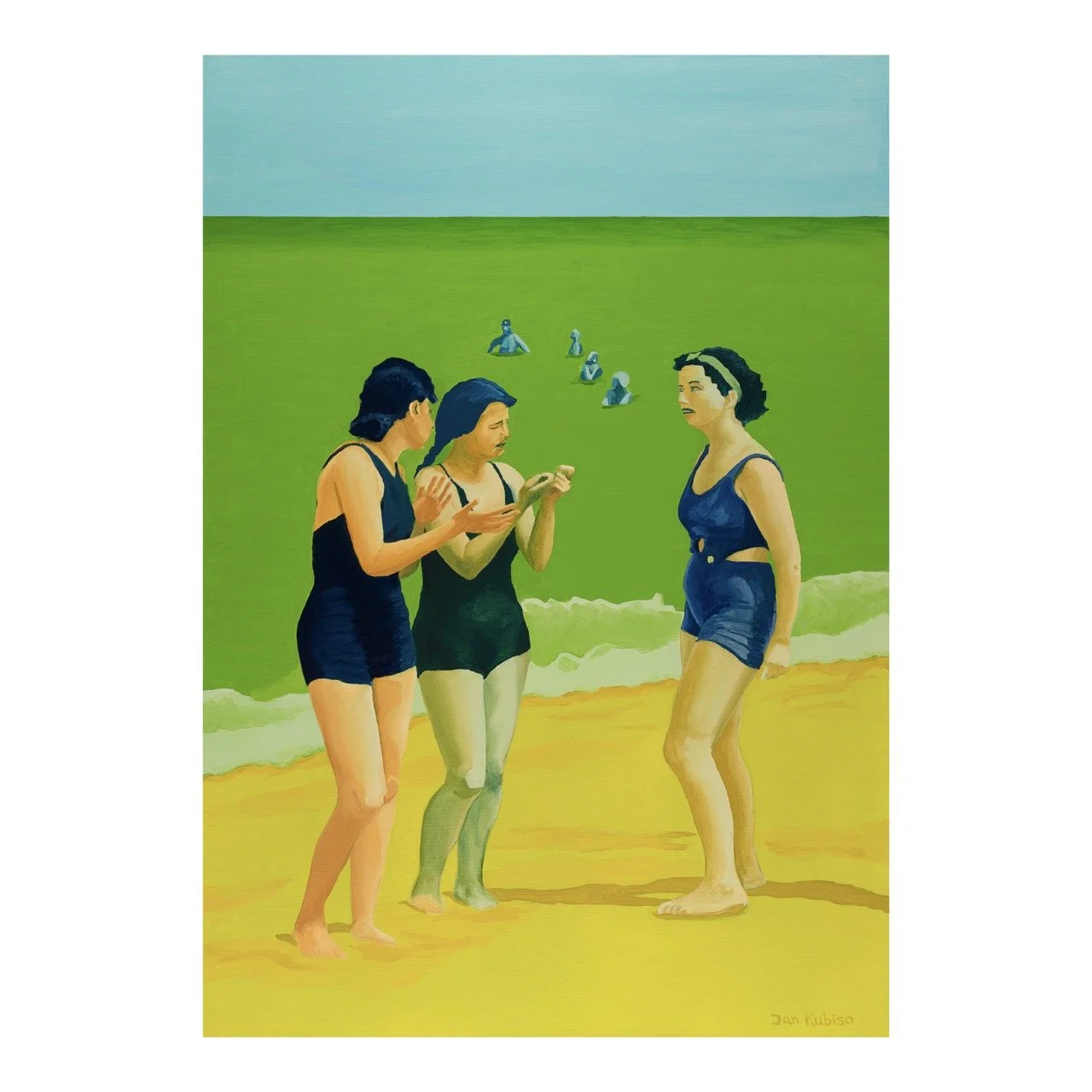 Beach Triangle 1, 2024, oil on canvas, 100 x 70 cm