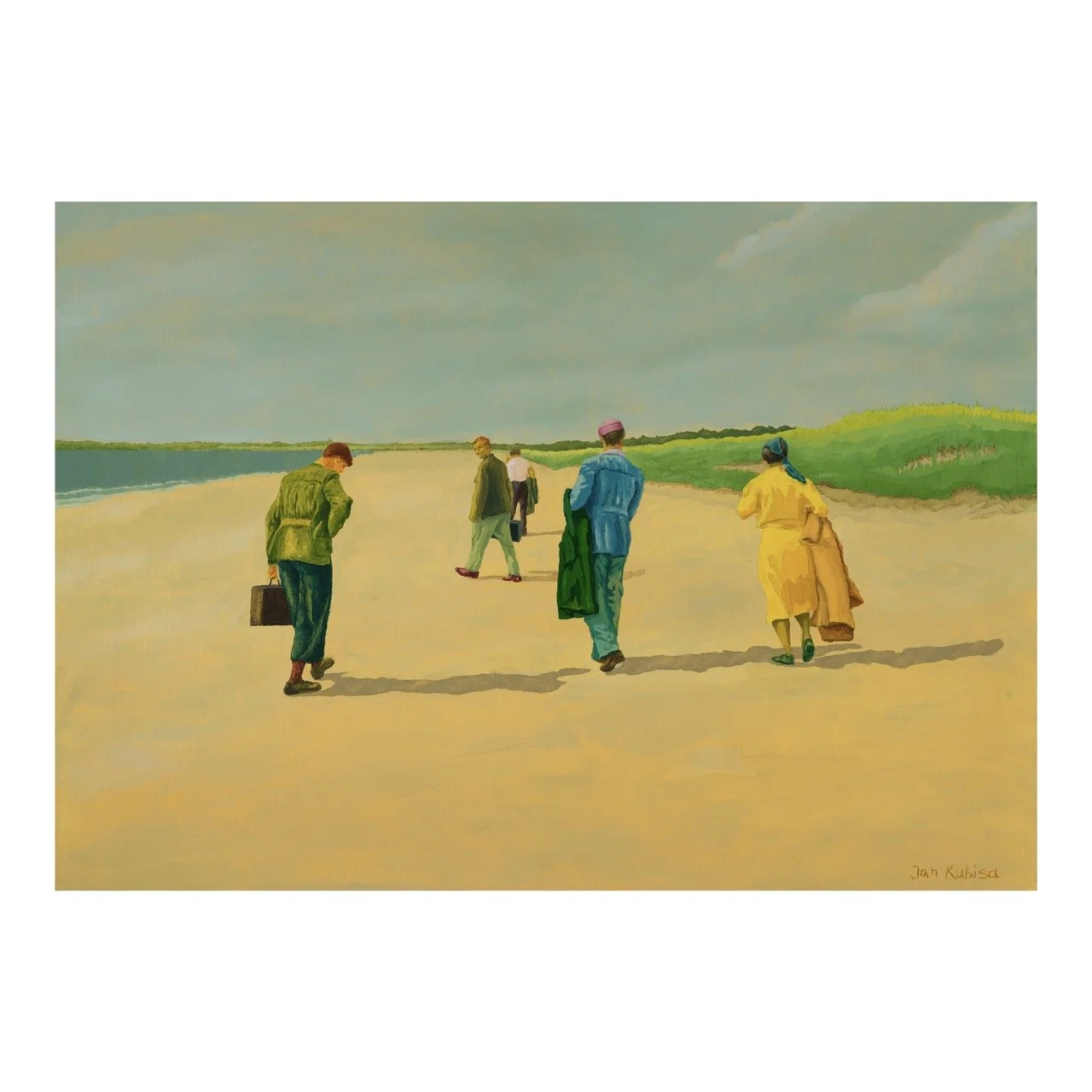 Travelers on the Beach, 2024, oil on canvas, 70 x 100 cm