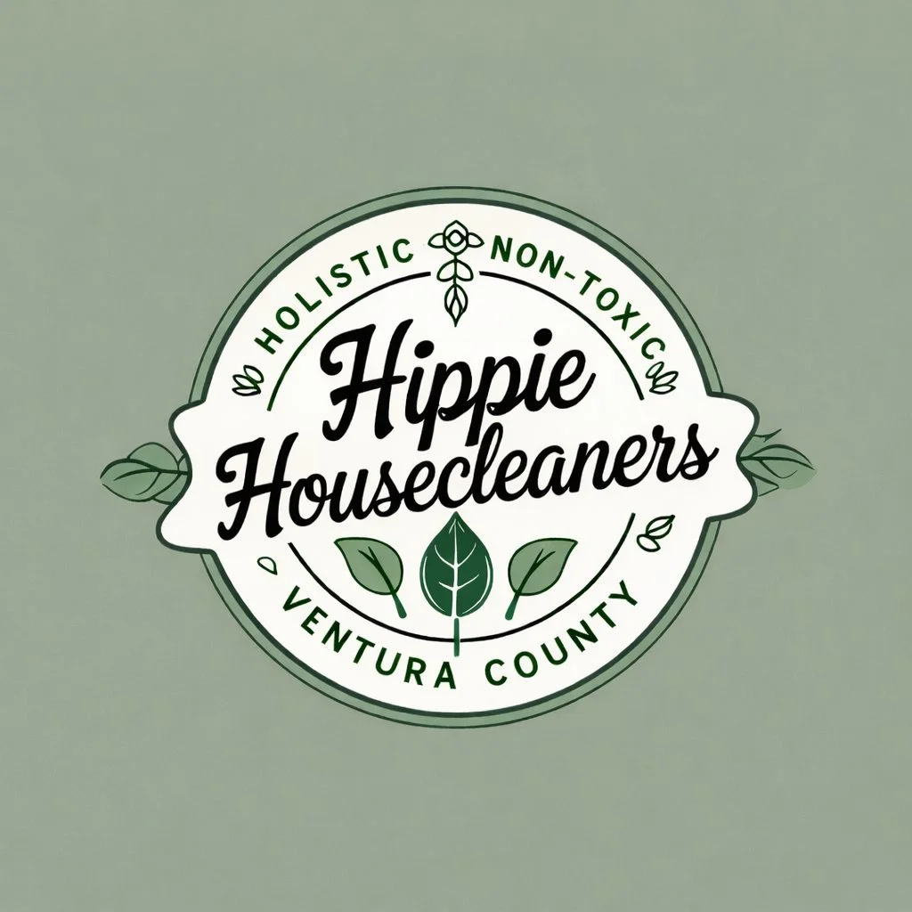 Logo for Hippie Housecleaners in Ventura County, highlighting holistic, non-toxic cleaning.