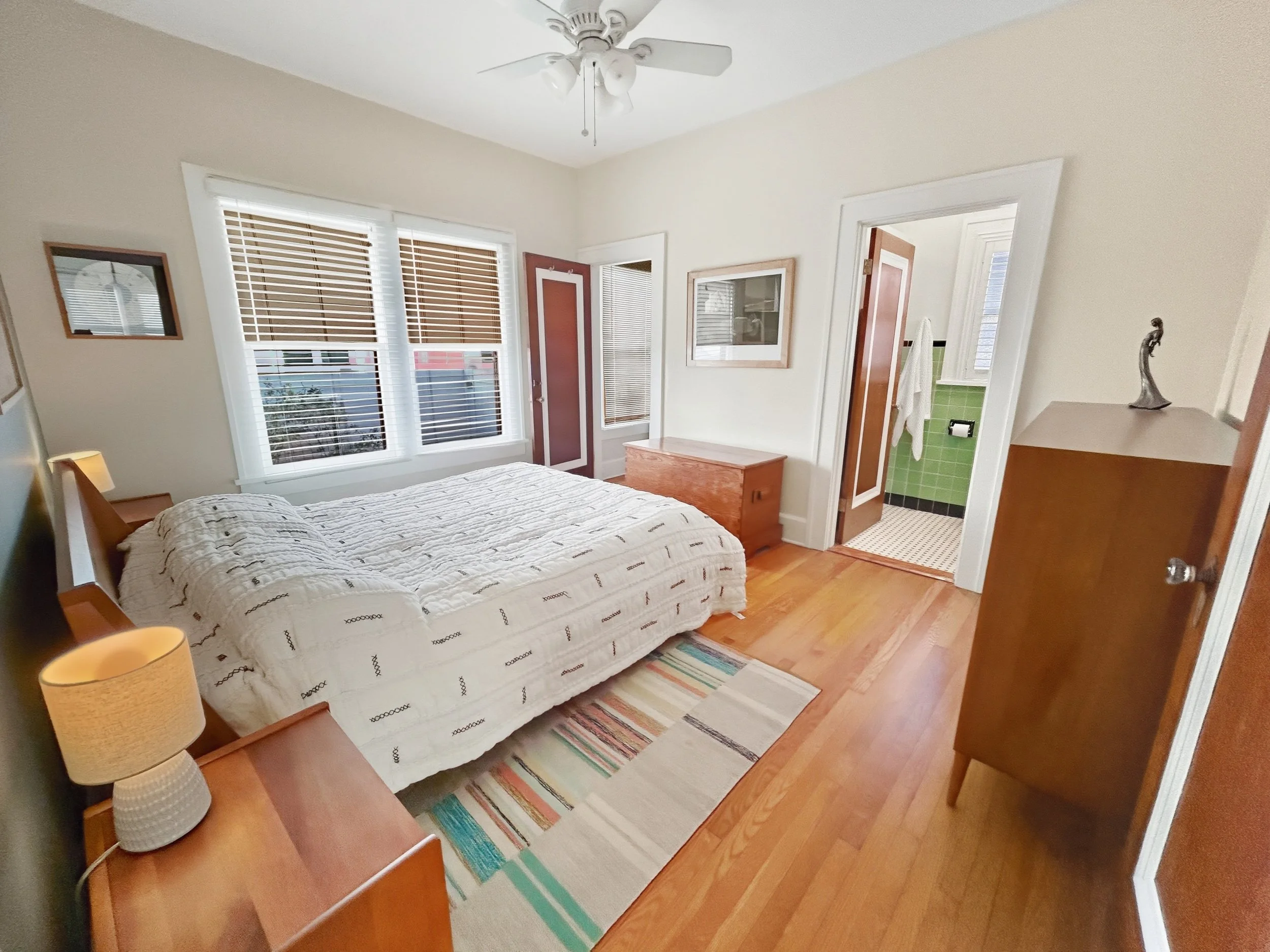 Primary bedroom with adjoining bath