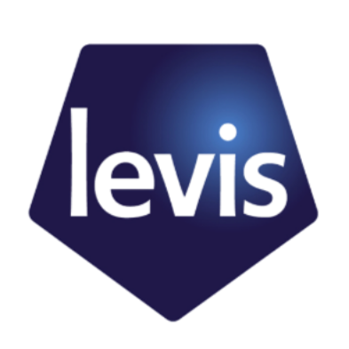 Logo d'Amazon Prime Video avec le texte 'levis' écrit dessus.