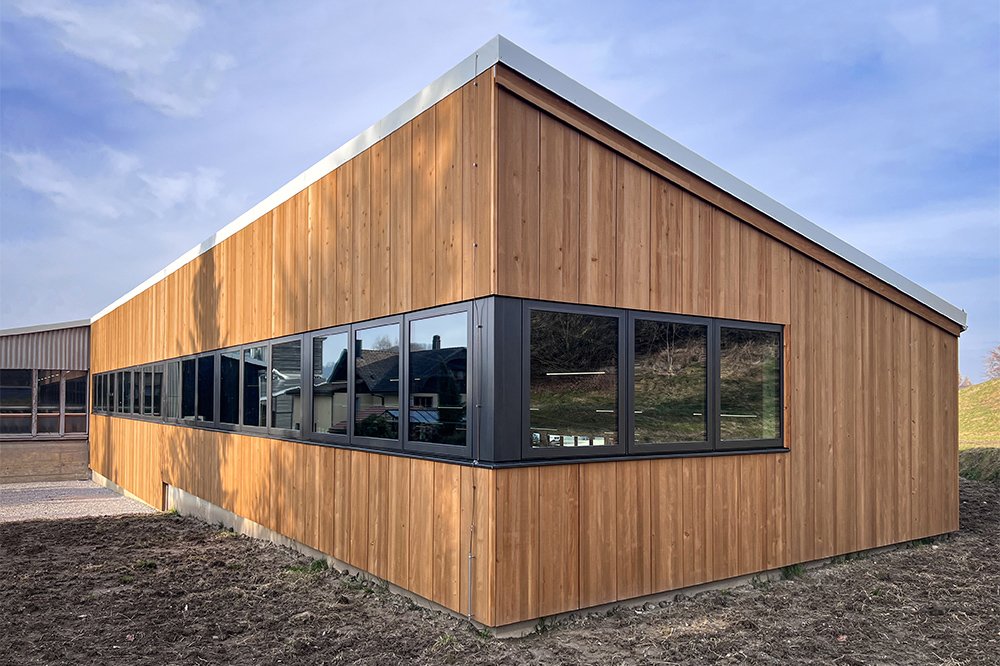 Chantier de la nouvelle halle pour Mivelaz Bois SA au Mouret