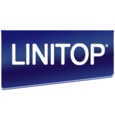 Logo de la marque LINTOP sur fond bleu.