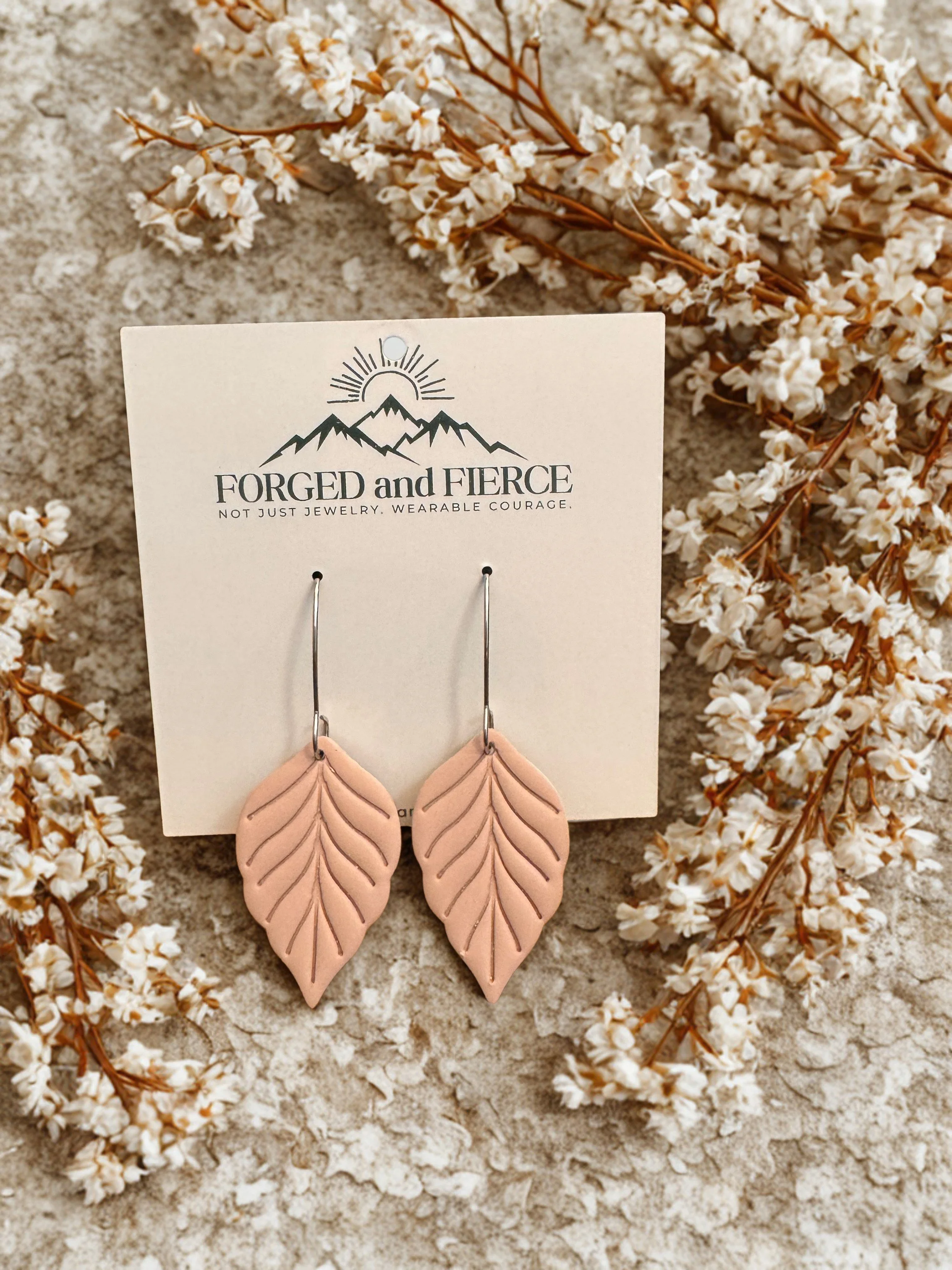 Pink Leaf- Silver