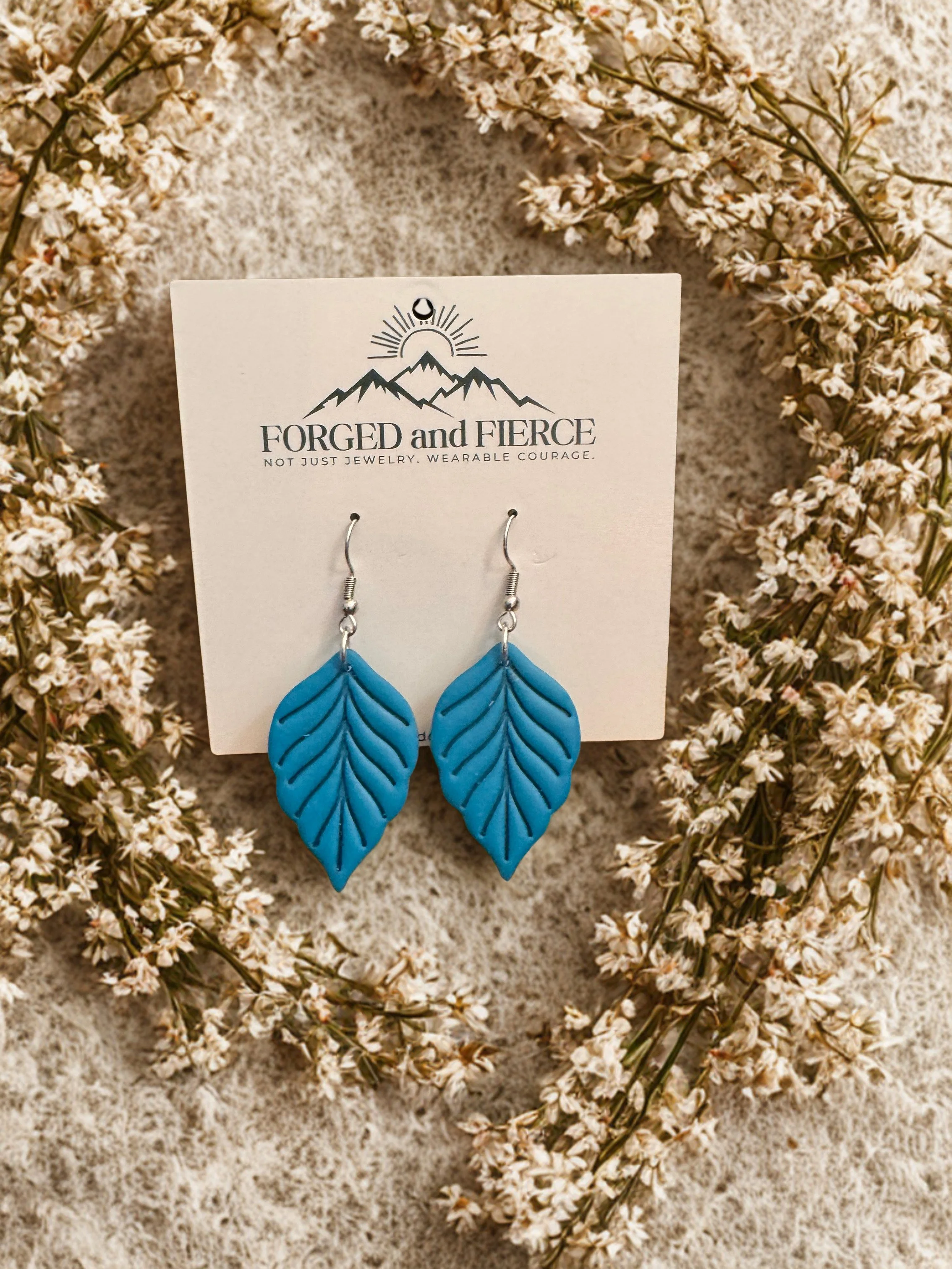 Teal Leaf- Silver