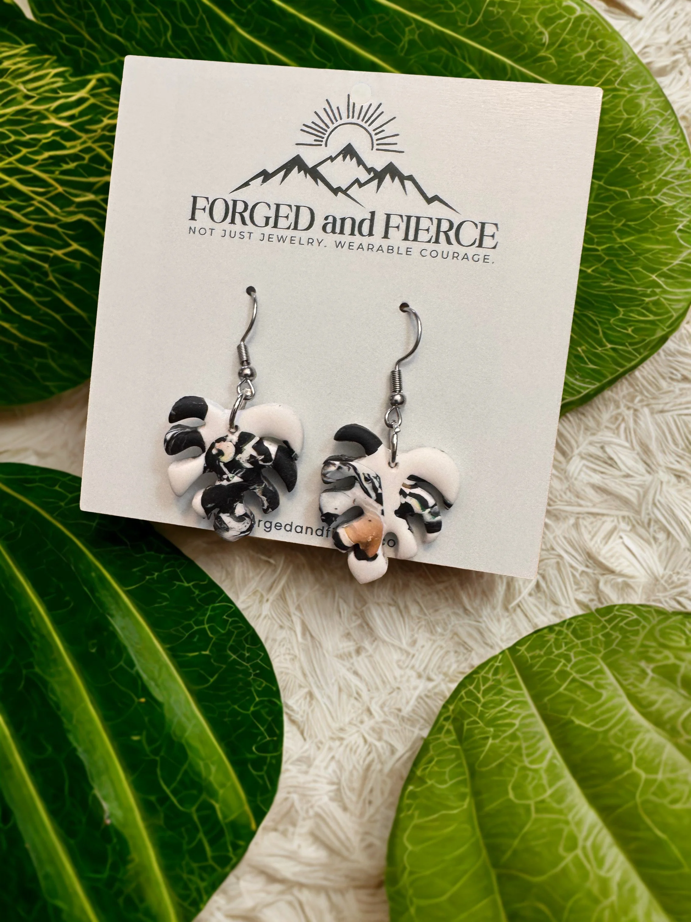 Small Tropical Monstera 2 Silver Hook