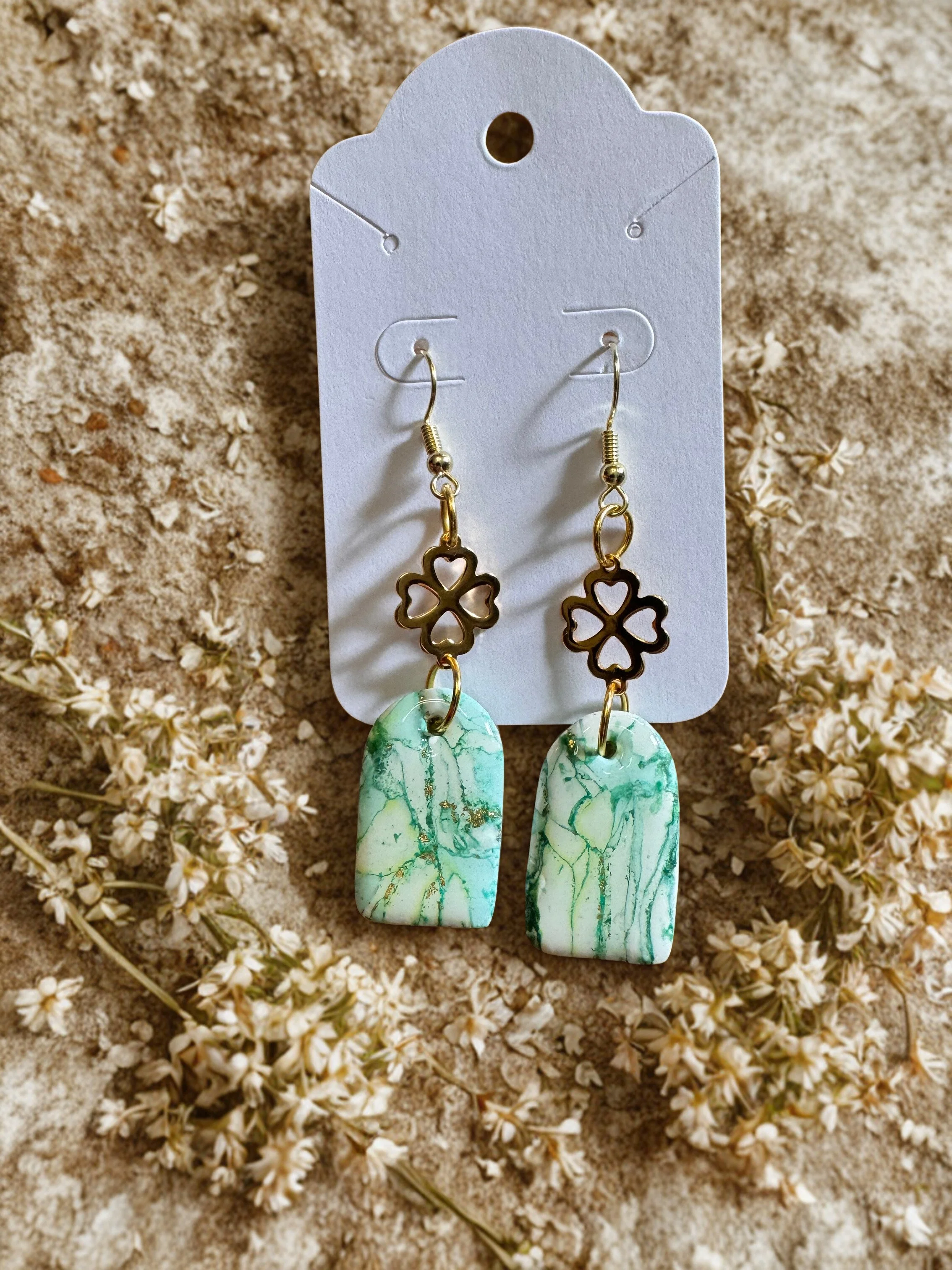 Multi Green and Gold Dangle