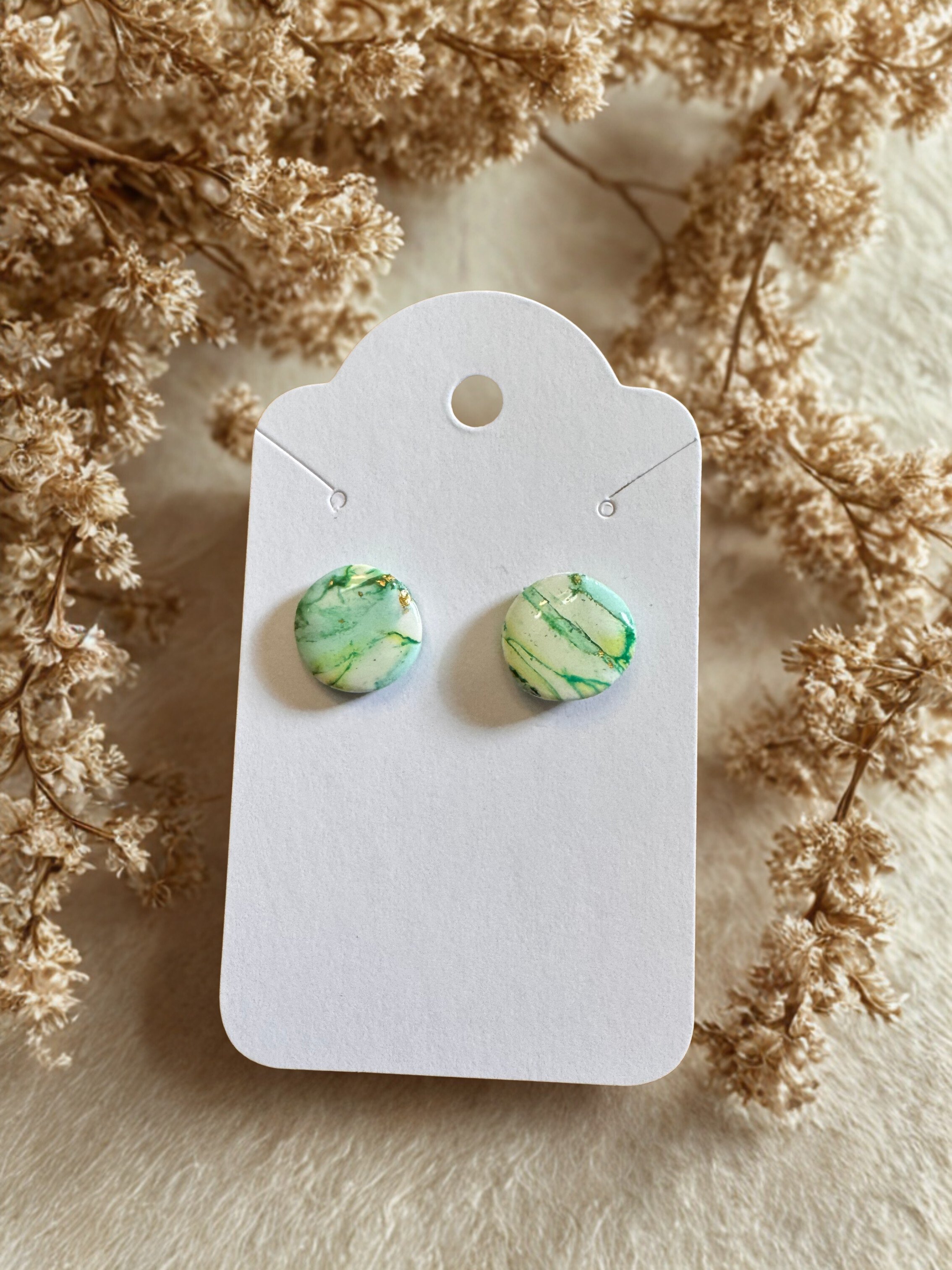 Multi Green Circle Studs