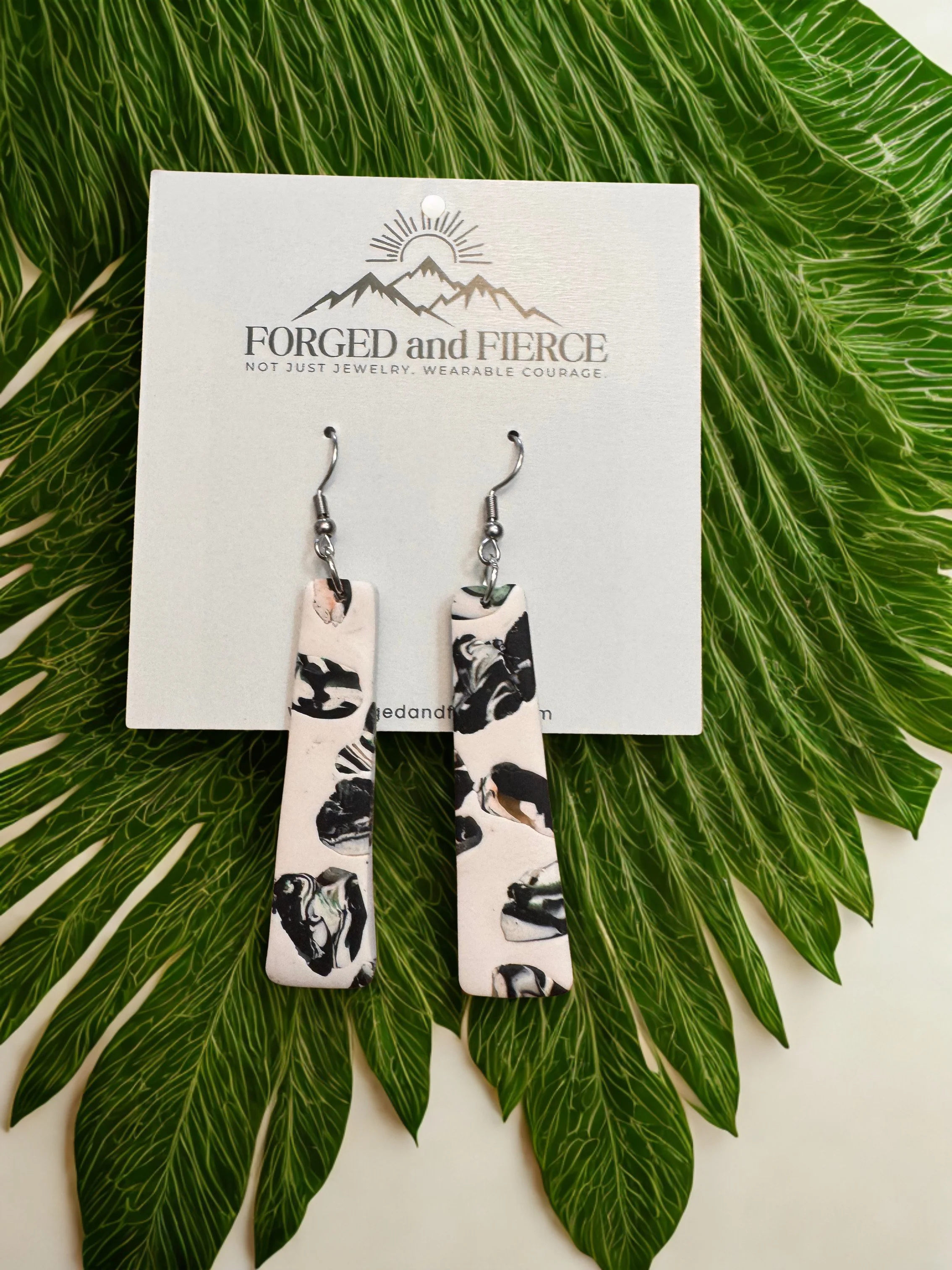 White Tropical Dangle- Silver Hook