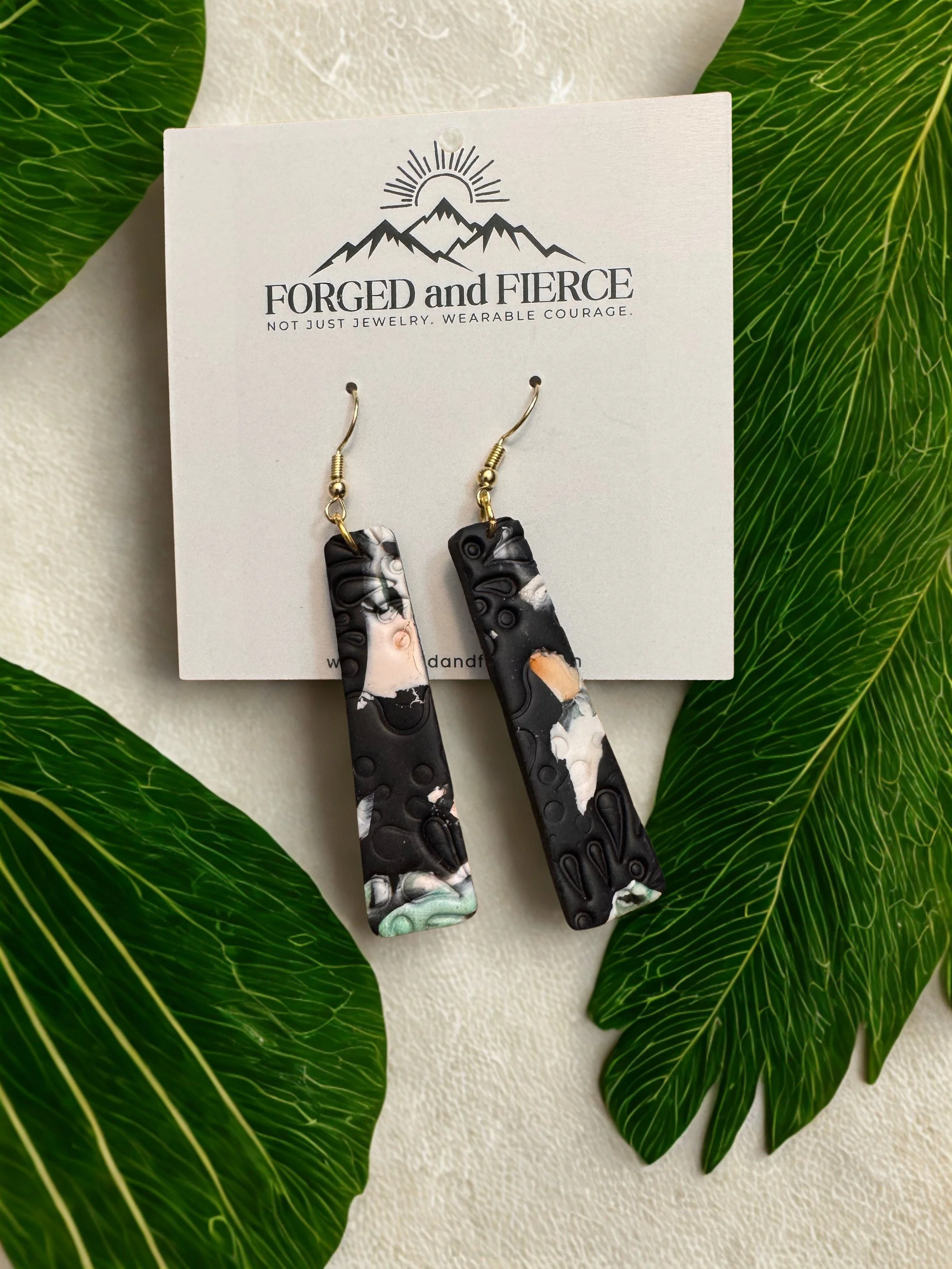 Black Tropical Dangle- Gold Hook