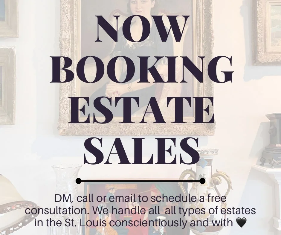 DM, call or email to schedule a free consultation. We handle all types of estates in the St. Louis area conscientiously and with 🖤 momoderne@gmail.com, DM or call 314.620.4194