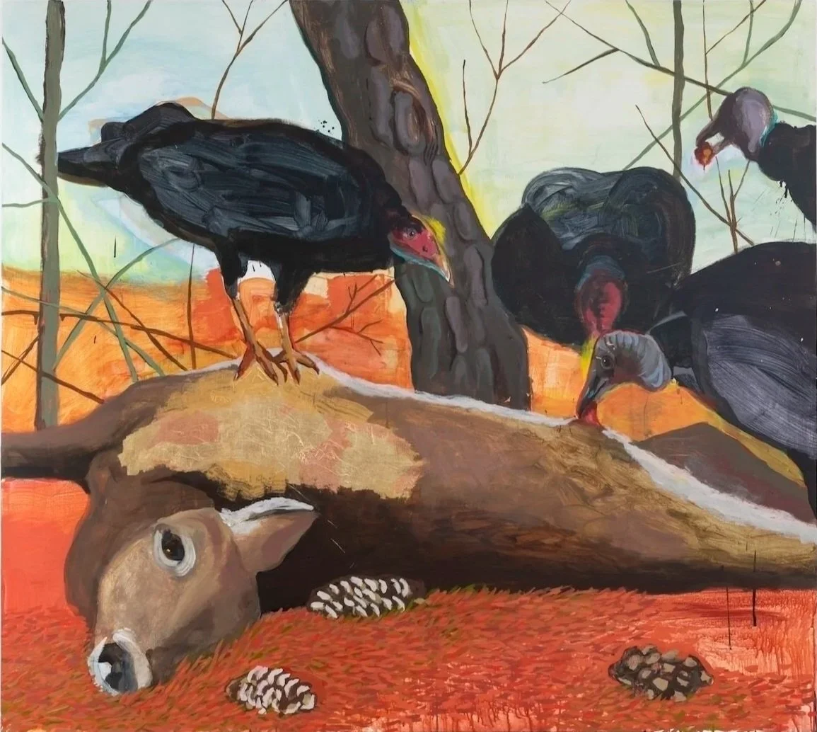 Divine+Timing%28+Black+Vultures+and+a+Deer+Carcass_2023_Acrylic%2C+gold+and+copper+leaf+on+canvas_55_+x+61__.jpg
