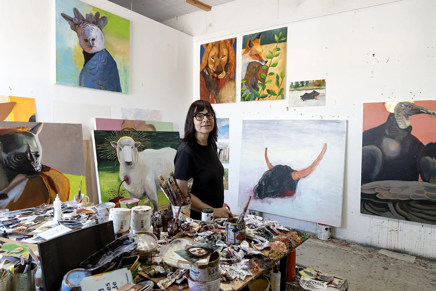 Karsen Heagle in her Brooklyn, New York painting studio