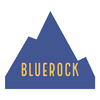 Blue rock with the word 'BLUEROCK' written in yellow