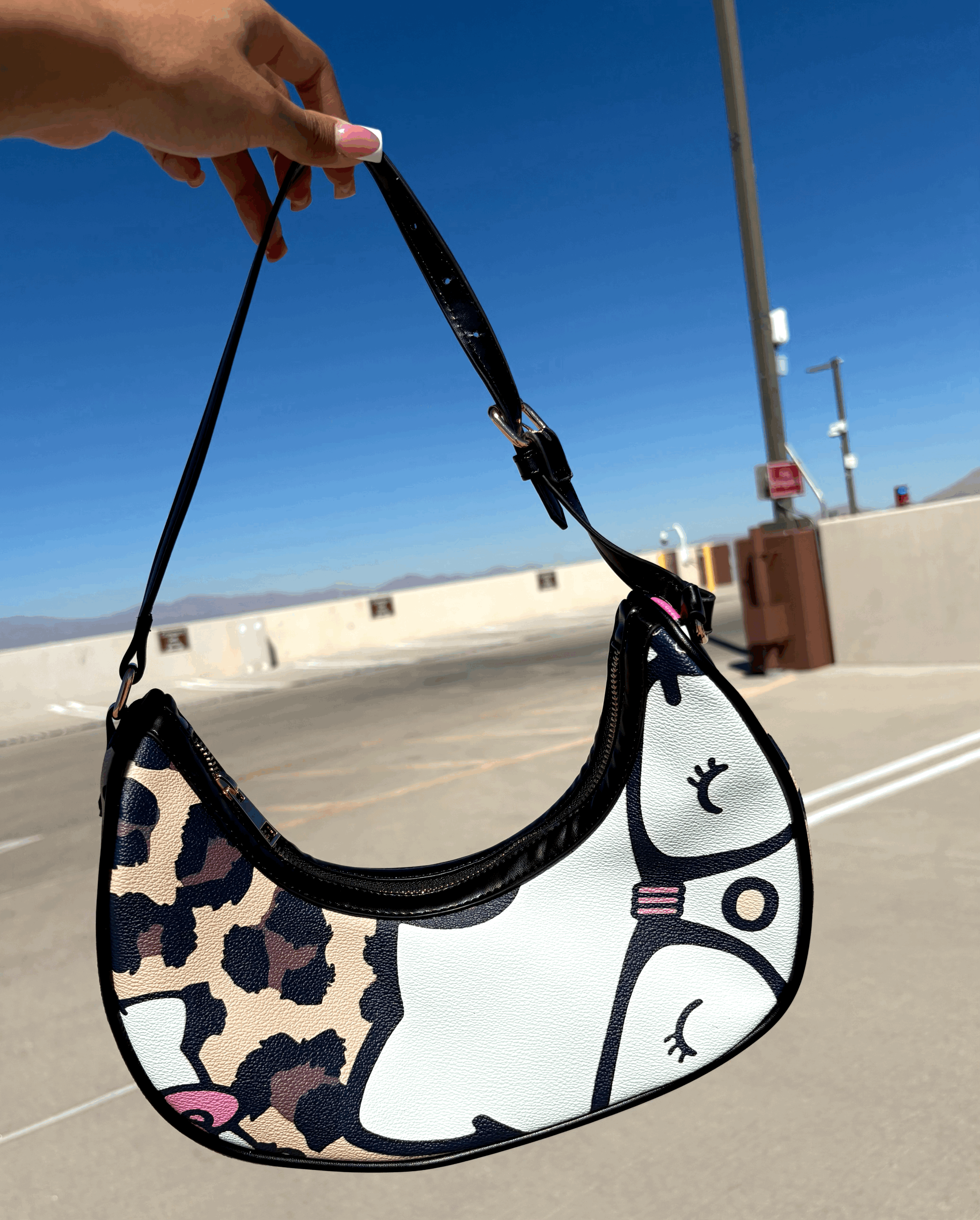 Leopard Hello Kitty  Moon Bag