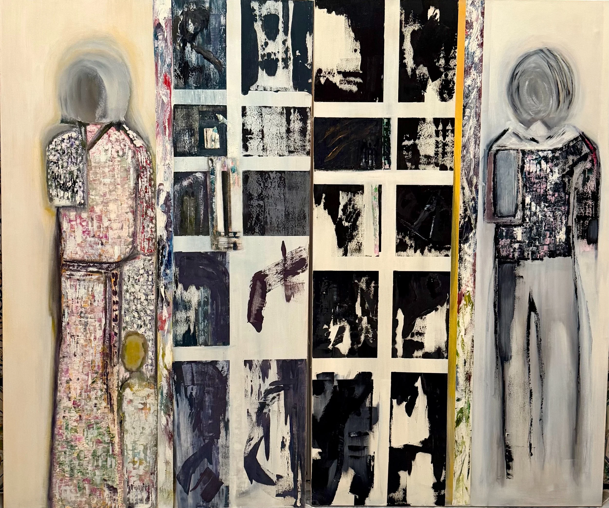 Parallel Selves in a Shared Frame (Diptych)
200 X 340
Acrylic
2026