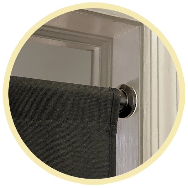 Portaglory glory hole tension rod installed in doorway