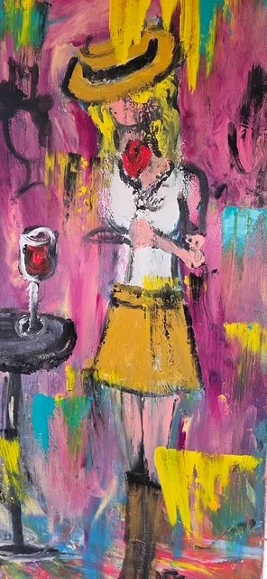 Cowgirl With a Rose 48 x 24