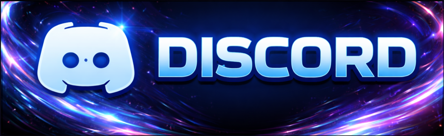 Discord logo with the word 'DISCORD' in bold, blue letters on a cosmic, space-themed background with swirling purple, blue, and pink light streaks.