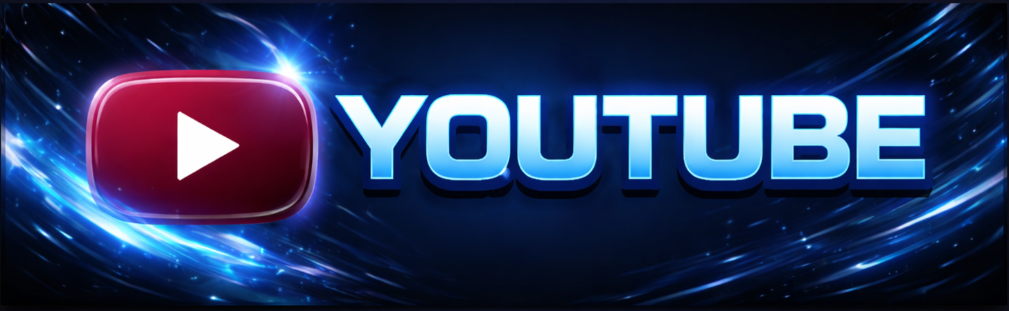 YouTube logo with a galaxy-like background featuring swirling blue and white lights.